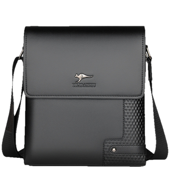 Muška torba preko ramena, velik kapacitet, poslovno- svakodnevni crossbody, PU koža tekstura, višeslojni dizajn, preklopna klapna, vertikalni stil