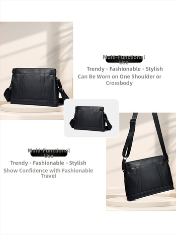 Muška torba preko ramena od prave kože s velikim kapacitetom, crossbody, opušten stil, prvi sloj kože