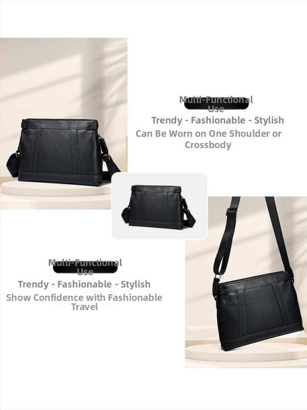 Muška torba preko ramena od prave kože s velikim kapacitetom, crossbody, opušten stil, prvi sloj kože