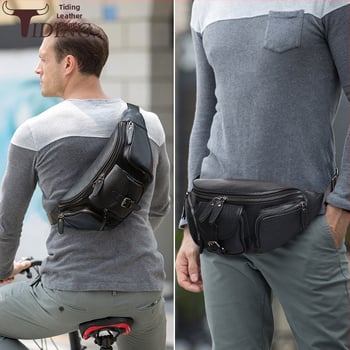 Muška torba za prsni dio od prvokvalitetne kravlje kože, kožna crossbody torba, za svakodnevnu i vanjsku upotrebu, visoke klase