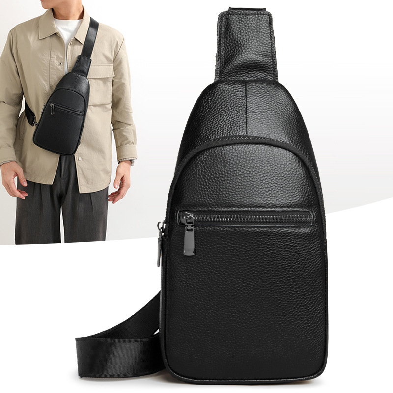 Muška kožna torba preko ramena, prva sloja kože, jednofarbna crossbody torba za poslovna putovanja