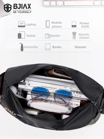 Muška crossbody torba za poslovna putovanja, velika kapaciteta, opuštenog i modernog dizajna, višenamjenska, za 16-inčni prijenosnik