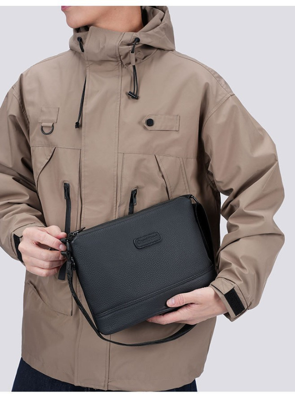 PU kožna muška crossbody torba, poslovno- casual stil, velik kapacitet