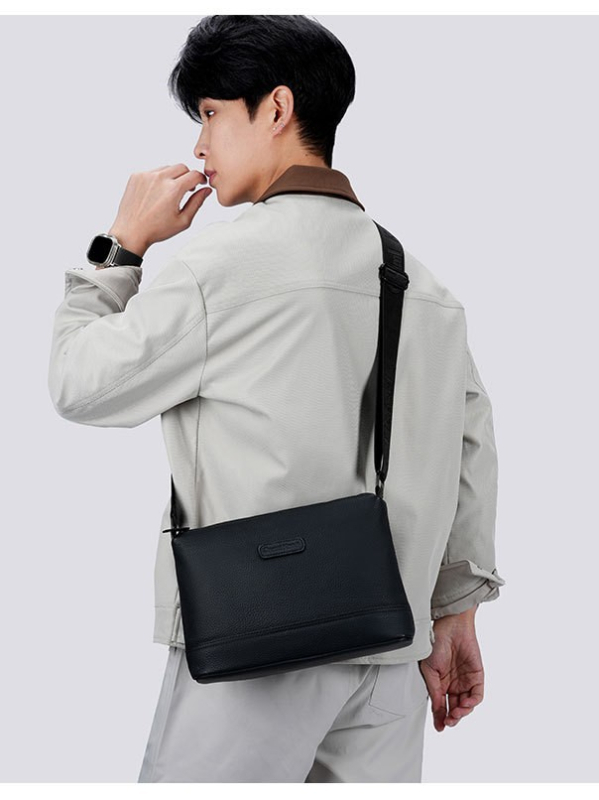 PU kožna muška crossbody torba, poslovno- casual stil, velik kapacitet