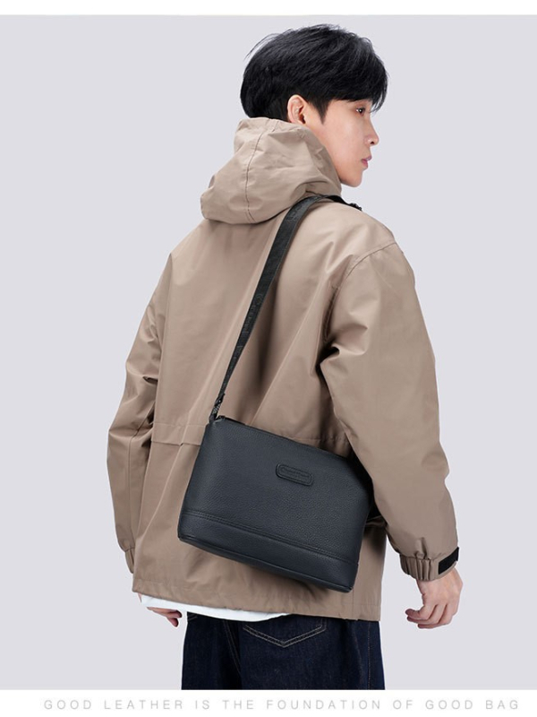 PU kožna muška crossbody torba, poslovno- casual stil, velik kapacitet