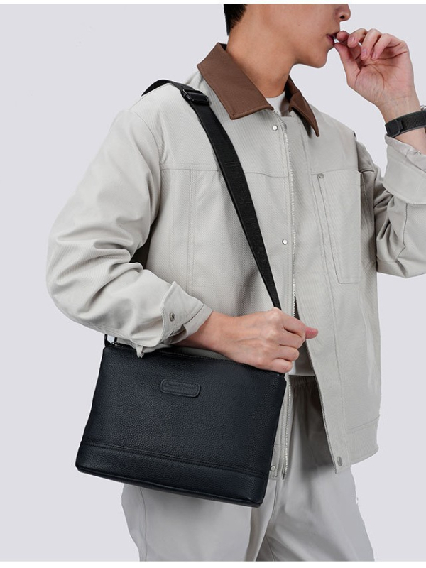 PU kožna muška crossbody torba, poslovno- casual stil, velik kapacitet