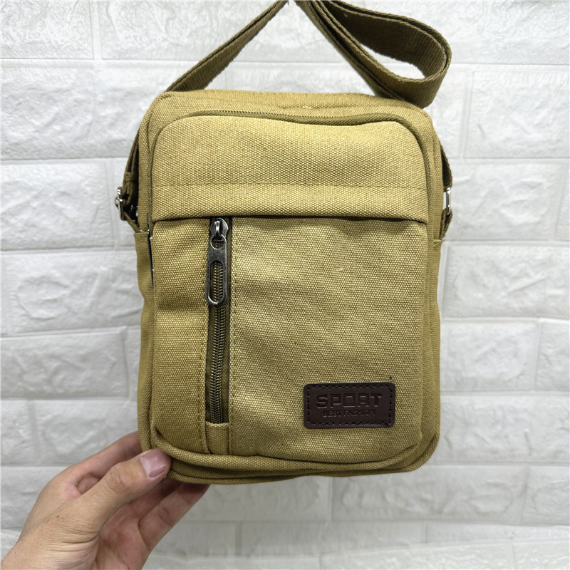 Muška platnena torba, lagana i casual, s više pretinaca, retro crossbody torba za putovanja