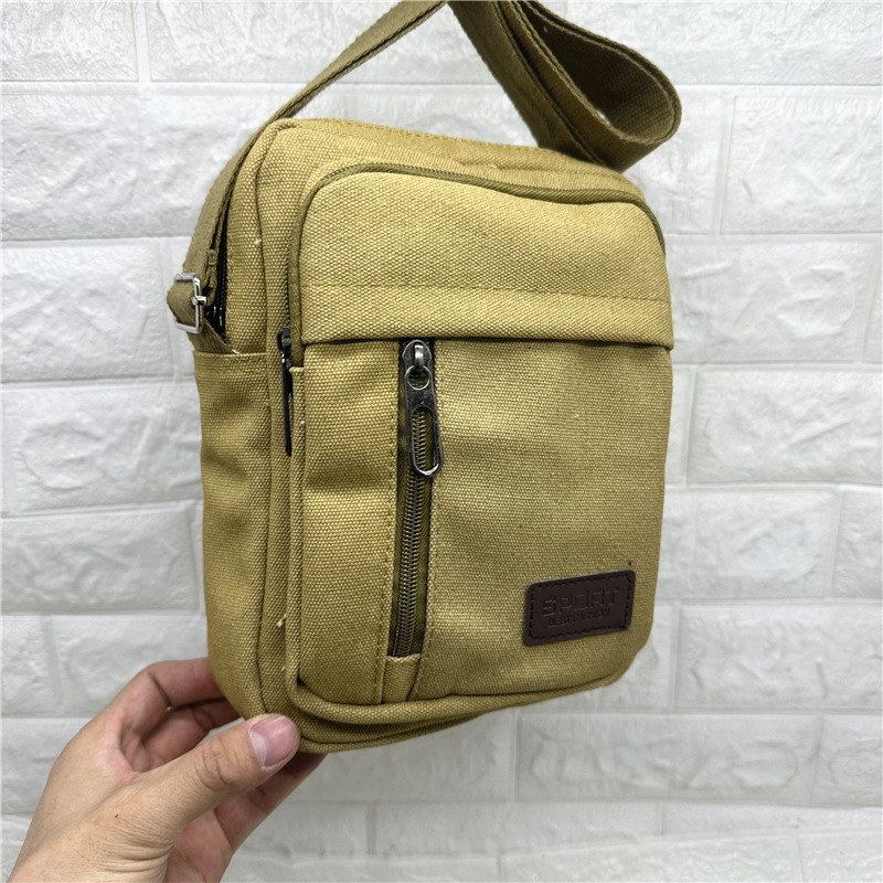 Muška platnena torba, lagana i casual, s više pretinaca, retro crossbody torba za putovanja