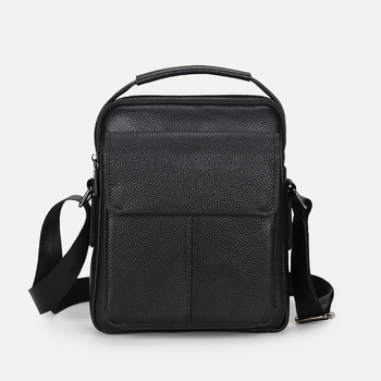 Férfiaknak szóló kis bőrtáska vállon, felsőréteg borjúbőrből, crossbody iPad 8 hüvelykeshez