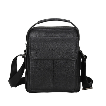 Férfiaknak szóló kis bőrtáska vállon, felsőréteg borjúbőrből, crossbody iPad 8 hüvelykeshez