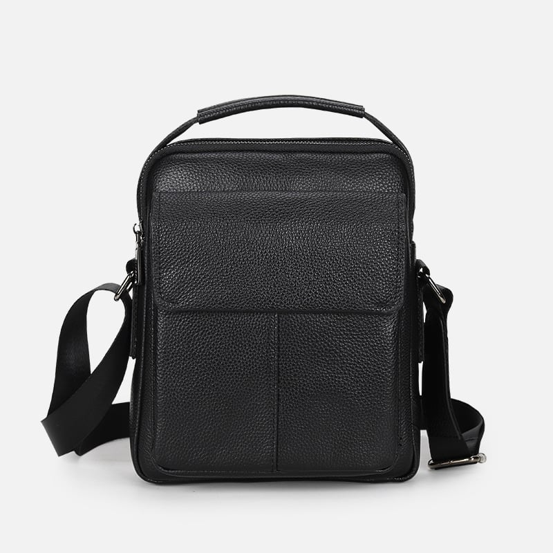 Férfiaknak szóló kis bőrtáska vállon, felsőréteg borjúbőrből, crossbody iPad 8 hüvelykeshez