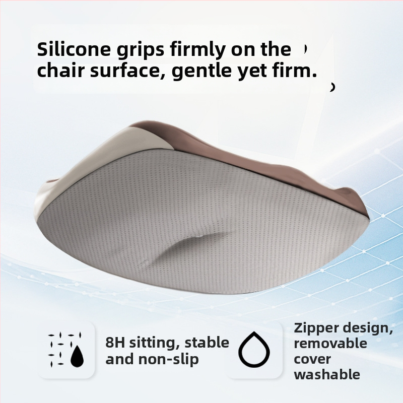Jastučić za sjedalo s podrškom za lumbalni dio, ohlađujuća Ice Silk tkanina, ergonomska podloga za ured, za sve sezone