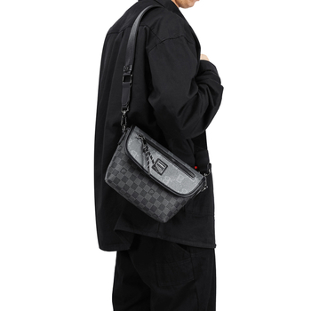 Muška crossbody torba s kariranim uzorkom