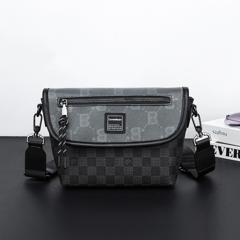 Muška crossbody torba s kariranim uzorkom