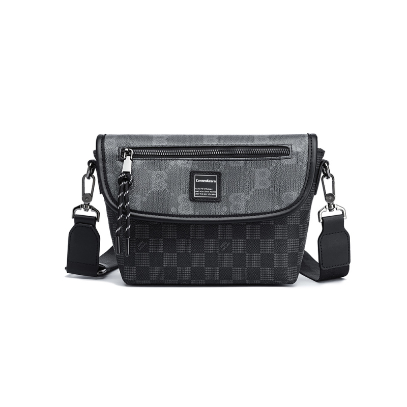 Muška crossbody torba s kariranim uzorkom