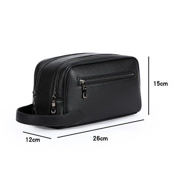 Férfi clutch táska puha bőrből, nagy kapacitású, üzleti casual stílus, több rekesz