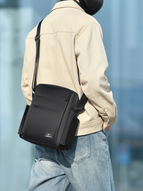 Muška platnena crossbody torba za poslovnu i svakodnevnu upotrebu, lagana, izdržljiva, vodootporna, pretinac za 15-inčni prijenosnik