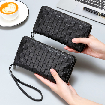Novčanik od prave kože, višeslojni i multifunkcionalni, ručni clutch dizajn, casual stil, klasičan reljef dizajn