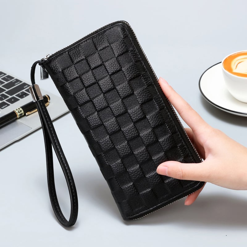 Novčanik od prave kože, višeslojni i multifunkcionalni, ručni clutch dizajn, casual stil, klasičan reljef dizajn