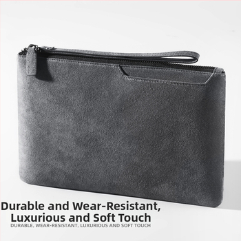 Alcantara pánska clutch taška na telefón, minimalistický dizajn v štýle obálky, štýlové obchodné uloženie