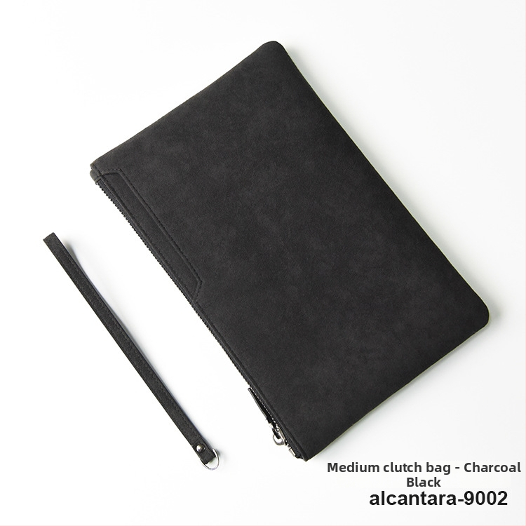 Alcantara pánska clutch taška na telefón, minimalistický dizajn v štýle obálky, štýlové obchodné uloženie
