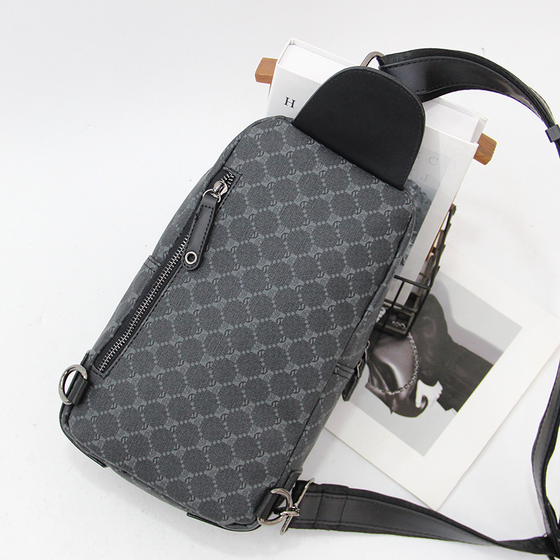 Muška PU torbica za prsa s kariranim uzorkom, crossbody, gradski stil za svakodnevno nošenje i vožnju biciklom