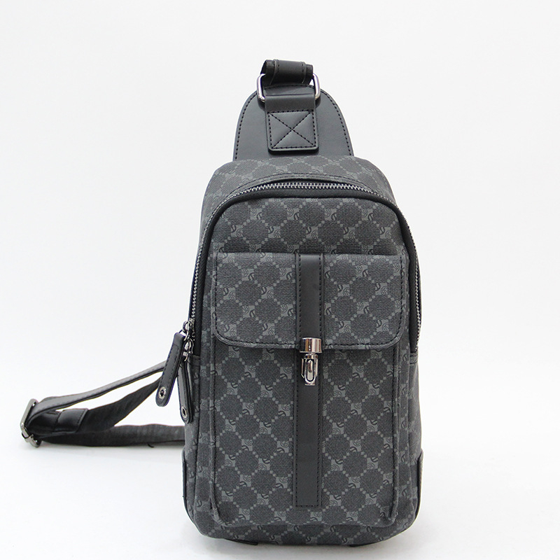 Muška PU torbica za prsa s kariranim uzorkom, crossbody, gradski stil za svakodnevno nošenje i vožnju biciklom
