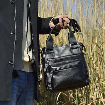 Muška torbica od kože s rastlinskim procesom obrade, uspravna crossbody torba za poslovni i svakodnevni stil, od prvog sloja kravlje kože, kompatibilna s 10-inčnim prijenosnikom