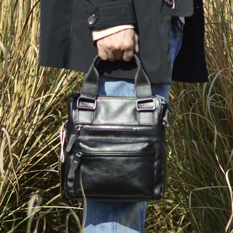 Muška torbica od kože s rastlinskim procesom obrade, uspravna crossbody torba za poslovni i svakodnevni stil, od prvog sloja kravlje kože, kompatibilna s 10-inčnim prijenosnikom