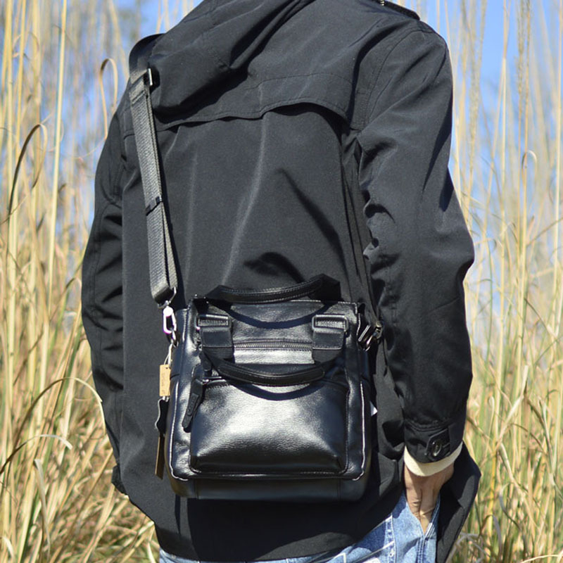 Muška torbica od kože s rastlinskim procesom obrade, uspravna crossbody torba za poslovni i svakodnevni stil, od prvog sloja kravlje kože, kompatibilna s 10-inčnim prijenosnikom