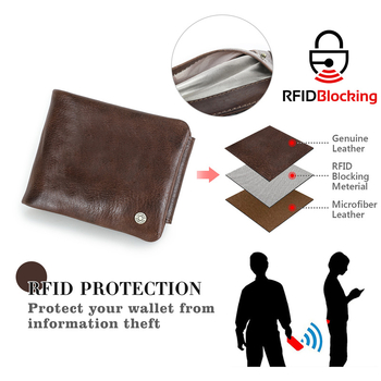 Black Angel RFID zaštita od krađe, koža prvog sloja goveda, muški novčanik u horizontalnom izgledu s više pretinaca za kartice