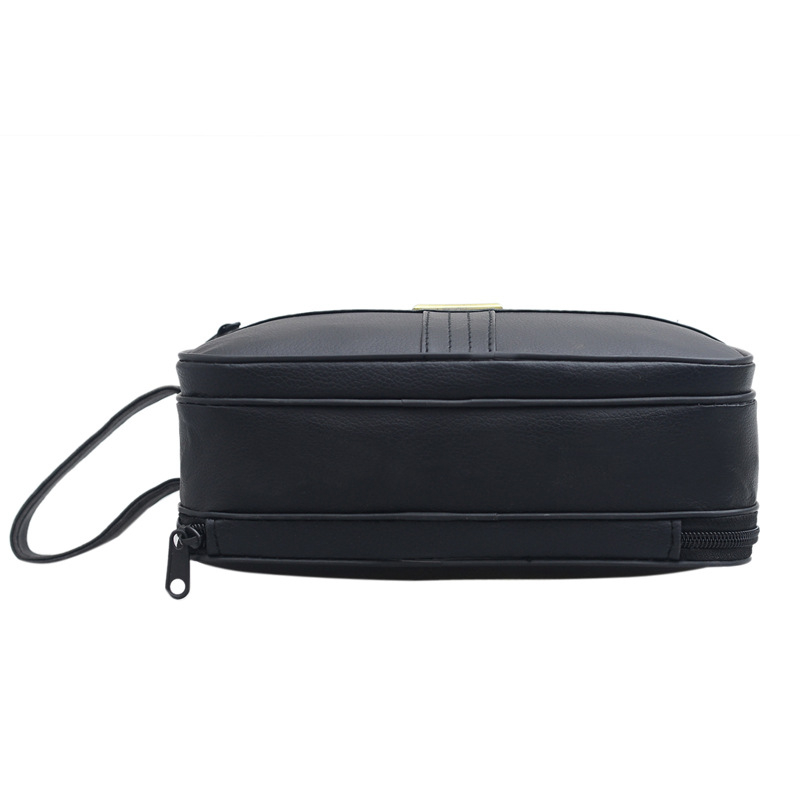 Férfi hosszú pénztárca négylevelű virág mintával, cipzáros multifunkcionális clutch, PU bőr, egyszínű, modell 17131, 2021 nyár.