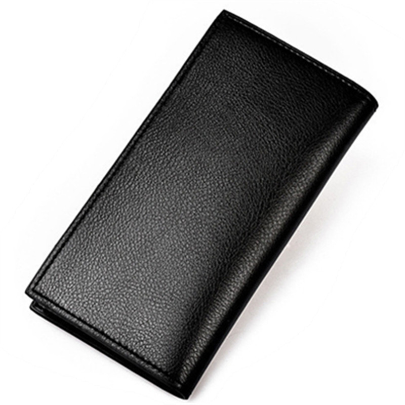 Férfi hosszú pénztárca valódi bőrből, ultra vékony, csíkos mintával, városi minimalist stílus, Modell 6801