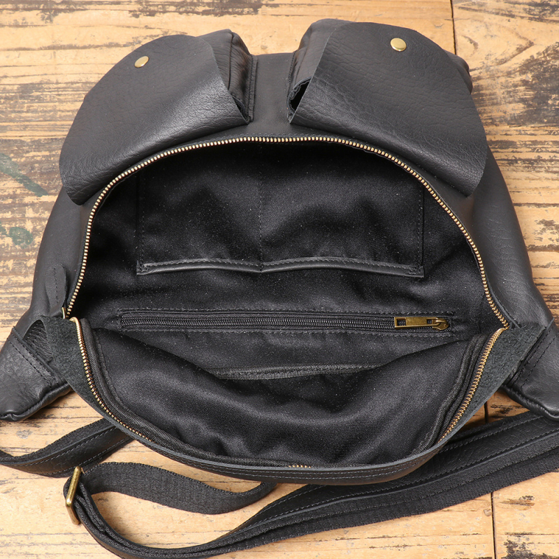 Muška crossbody torbica od kože prvog sloja teleće kože, prava koža, višenamjenska putna torba, za 8-inčni prijenosnik, prugasti uzorak