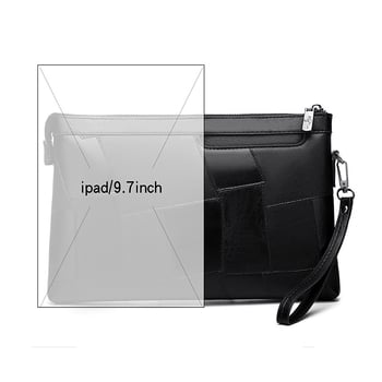 Férfi clutch táska, 8 hüvelykes érmes tok, egyszínű, egyszerű textúra, sokoldalú kültéri használatra
