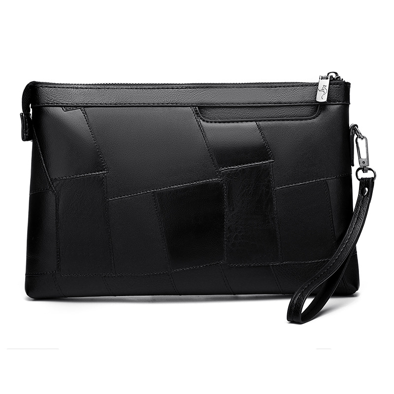 Férfi clutch táska, 8 hüvelykes érmes tok, egyszínű, egyszerű textúra, sokoldalú kültéri használatra