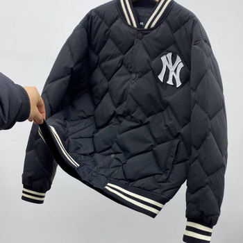 Unisex prešivena bomber jakna s dijamantnim uzorkom i punom od perja, sportski casual stil za jesen/zimu