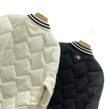Unisex prešivena bomber jakna s dijamantnim uzorkom i punom od perja, sportski casual stil za jesen/zimu