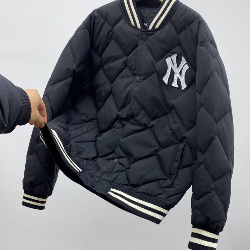 Unisex prešivena bomber jakna s dijamantnim uzorkom i punom od perja, sportski casual stil za jesen/zimu