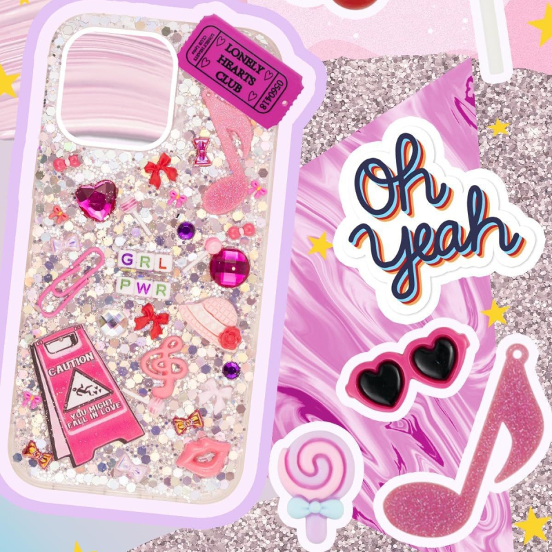 Set de accesorii DIY pentru bijuterii, 2250 de piese: pandantive pentru telefon, pandantive cu funda, pandantive pentru unghii și litere