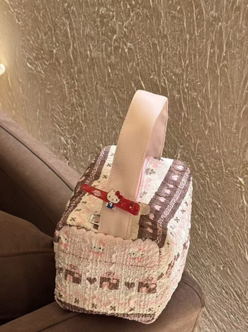 KT macska pliszírozott mintás kézitáska, nagy kapacitású kozmetikai táska, hordozható toalett-táska