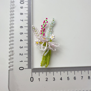 Cercei handmade cu buchet de spicule de grâu din mărgele, accesorii pentru păr, broșe colorate pentru primăvară-vară, accesorii cu motifuri de plante în ghivece mini
