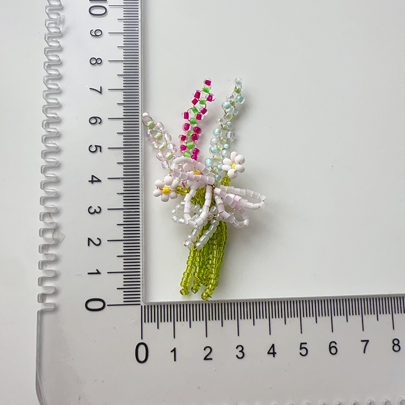 Cercei handmade cu buchet de spicule de grâu din mărgele, accesorii pentru păr, broșe colorate pentru primăvară-vară, accesorii cu motifuri de plante în ghivece mini