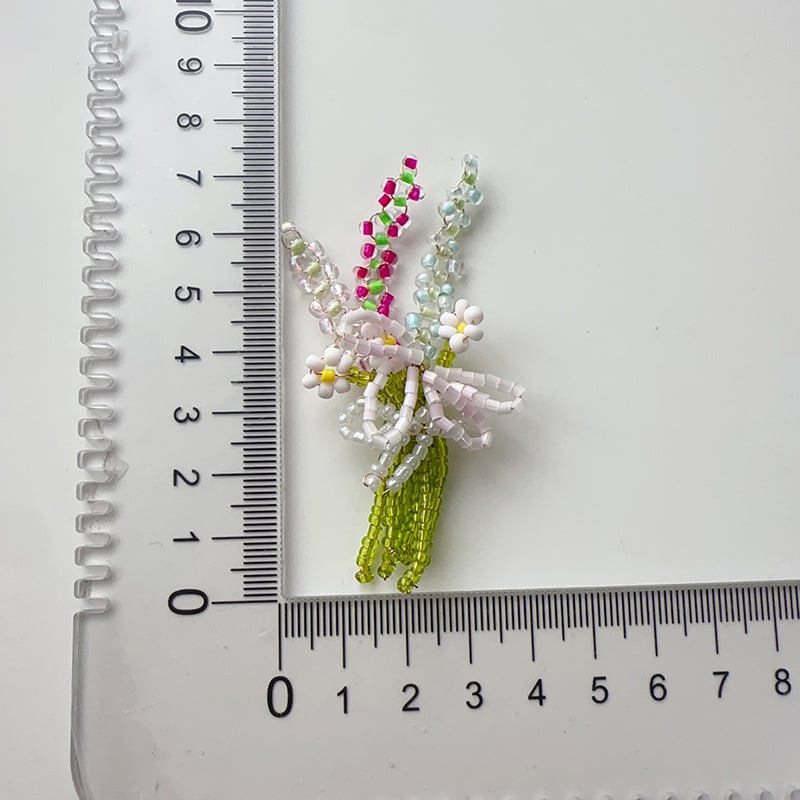 Cercei handmade cu buchet de spicule de grâu din mărgele, accesorii pentru păr, broșe colorate pentru primăvară-vară, accesorii cu motifuri de plante în ghivece mini