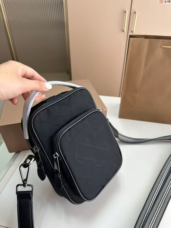 Muška torba za kameru s natpisom slova, platno, crossbody, vodootporna, lagana, retro stil, crna, pogodna za uređaj od 8 inča