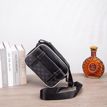 Muška torba za kameru, moderna, opuštena i svestrana, karirano uzorak šahovnica, torba za ramena, lagana crossbody torba