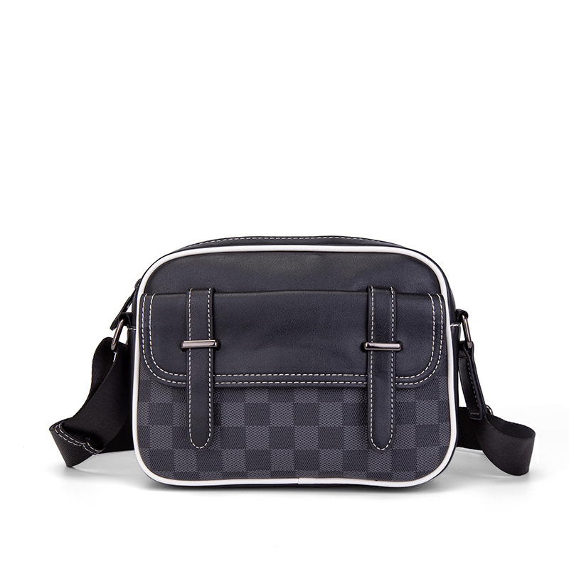 Muška torba za kameru, moderna, opuštena i svestrana, karirano uzorak šahovnica, torba za ramena, lagana crossbody torba