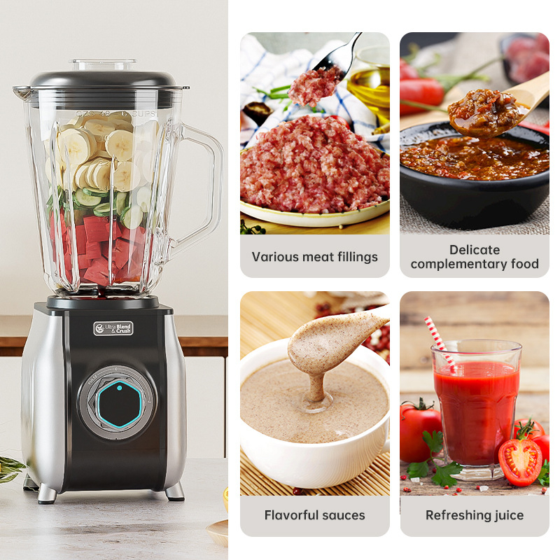 Visokofunkcionalni kućni blender s sokovnikom, blenderom za smoothie, drobilicom leda, mljevačem mesa i proizvođačem sojinog mlijeka