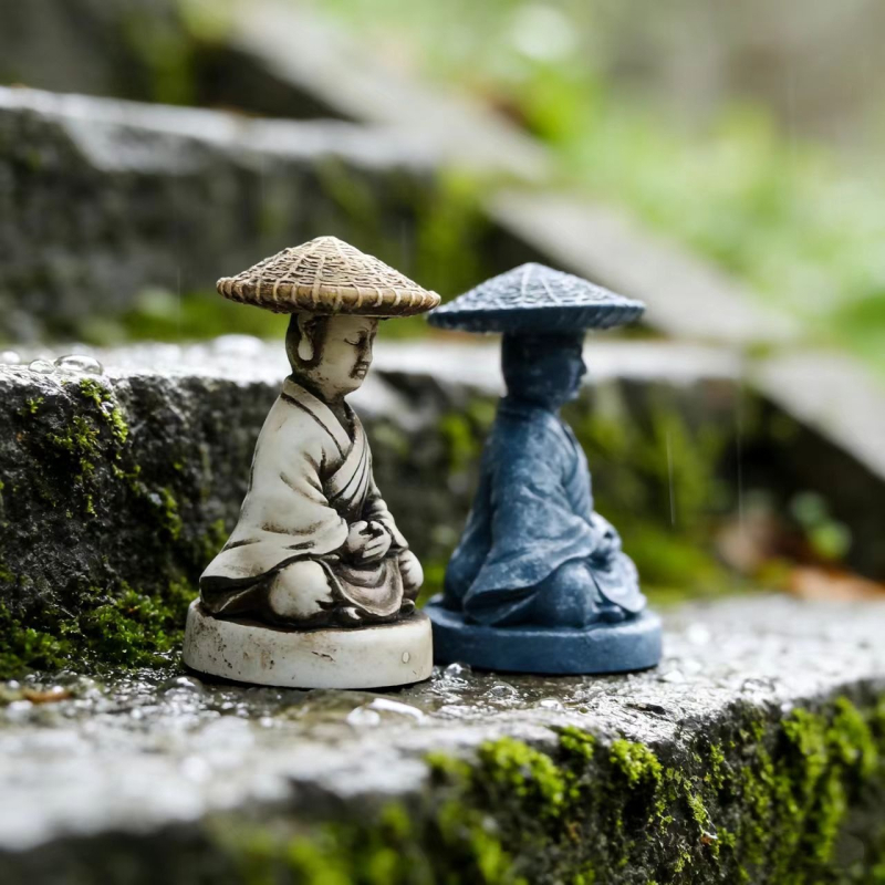 Zen ukras u kineskom stilu: mala keramička mikro-krajina, mini monah za ceremoniju čaja, bonsai, stolni ukras
