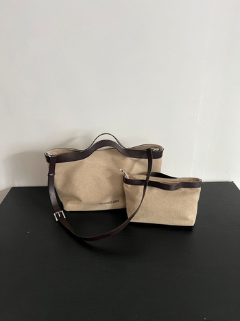 Torba od kanvasa s patchworkom i color-block dizajnom za žene, velika kapaciteta, svakodnevna, s ramenom i crossbody remenom
